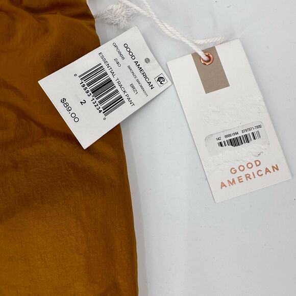 Good American Essential Track Pant WMNS 2 Golden Jogger Elastic Cuffs Active Gym - Picture 9 of 9